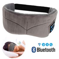 Bluetooth Sleeping Eye Mask Headphones, Bluetooth Sleep Eye Shades, Wellerly Bluetooth V4.2 Wireless Eye Cover Built-in Speakers Microphone Adjustable Washable Travel Headsets - Black Grey