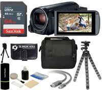 The Imaging World R800 BK K1 Canon VIXIA HF R800 57X Zoom Full HD 1080P Video Camcorder (Black) + 64GB Card + Case + Tripod + Digital Camera Cleaning Kit - Complete Accessories Bundle