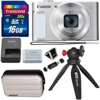 Canon PowerShot SX620 Digital Camera w/25x Optical Zoom - Wi-Fi & NFC Enabled (Silver), Transcend 16GB SDHC Memory Card, Bower SCX5500 Camera Case (Silver) and Accessory Bundle