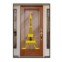 Beistle 54727 Eiffel Tower Door Cover, 30" x 5', Gold/Black