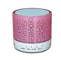 Night Lights with Speaker YANX Mini Bluetooth Speaker Wireless Portable Cracked Layer Sound Box Subwoofer Speaker with Mic & Colorful LED Light,Support USB/AUX/SD/TF Card/FM Music(Pink)