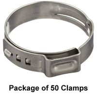 Oetiker Stepless Size 1 3/8" (34.6 mm), Ear Clamps, Single Ear Hose Clamps, 7 Pack (Pack of 50)