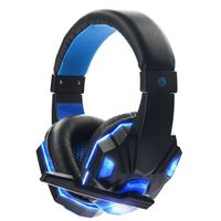 Candora Gaming Headset Mic LED Headphones Stereo Surround for PS3 PS4 PC Laptop (Blue)