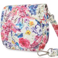 WOLVEN Pattern Protective Case Bag Purse Compatible The Fugifilm Mini 9, Mini 8, Mini 8+ Camera (Colorful Flower)