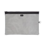 LIHIT LAB. Mesh Pouch, 16.6 x 11.3 inches, Black (F247-Black)