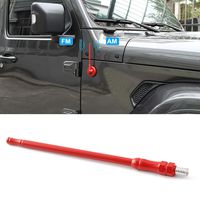 JeCar 6.7Inch Stubby Reflex Short Antenna Replacement JK JL Accessories Metal ABS Antenna Designed for Optimized FM/AM Reception for Jeep Wrangler JK JL Unlimited Sport Rubicon Sahara 2007-2019 Red