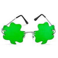Big Mo's Toys St. Patrick's Day Irish Shamrock Leaves Green Leprechaun Costume Glasses, 1 Pair