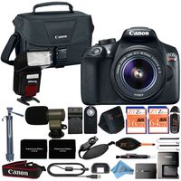 Canon EOS Rebel T6 18MP Digital SLR Camera Retail Packaging 16 Piece Videographer Bundle (18-55mm)