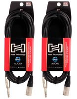 Pair Of (2) Hosa HSX-015 15 Ft. 1/4" TRS XLR 3 Pin DJ/Pro Audio Speaker Cables