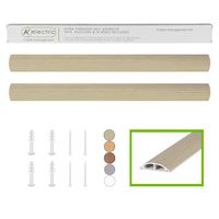TV Cord Cover Wall Floor Cable Raceway Natural Oak Cable Concealer Cable Management Wire Hider Kit for 2 Cables Organizer Self Adhesive Channel 50x12 mm Total Length 66 Inches
