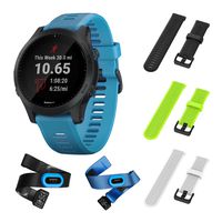 Garmin Forerunner 945 Bundle, Premium GPS Running/Triathlon Smartwatch with Music Included Wearable4U 3 Straps Bundle (Black/Lime/White)