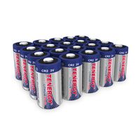 Tenergy CR2 3V Lithium Battery Non-Rechargeable PTC Protected High Performance CR2 Batteries for Flashlight, Digital Cameras, Toys, Alarm Systems (Not for Arlo Camera) 20PCS