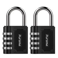 Puroma 2 Pack Combination Locks for School Gym Locker (Black)