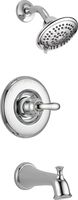 Delta Faucet Linden 14 Series Single-Function Tub and Shower Trim Kit with 5-Spray Touch-Clean Shower Head, Chrome T14494 (Valve Not Included)