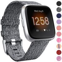 NANW Bands Compatible with Fitbit Versa/Versa 2, Versa Lite Edition Bands Small Large, Woven Fabric Accessories Strap Wristband Replacement Women Men Compatible with Fitbit Versa 2 Smartwatch