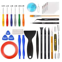 Kaisi 30 in 1 Professional Electronics Screen Opening Pry Tool Repair Kit with Steel and Carbon Fiber Nylon Spudgers, Double Side Adhesive Tape and 6 Screwdrivers for Open Cellphone, Laptops, Tablets