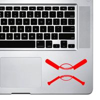 StickAny Palm Series Baseball Cross Bats Sticker for MacBook Pro, Chromebook, and Laptops (Red)