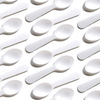 Extra Sturdy, BPA Free 100ct Plastic Tasting Spoons. Disposable Mini Tasters for Sampling or Individual Portions of Ice Cream, and Appetizers. Great for Food Trucks, Parties and Events