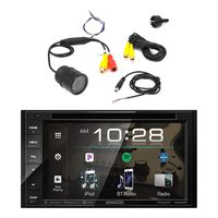 Kenwood DDX26BT 6.2" 2-Din in-Dash DVD MP3 Monitor Bluetooth Receiver with Pyle PLCM39FRV Flush Mount Rear View Camera with 0.5 Lux Night Vision