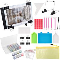 (59PCS) Diamond Painting A4 LED Light Pad Kit,DIY Dimmable Light Brightness Board,LED Artcraft Tracing Light Table,Reusable A4 Painting Pads Great for Full Drill & Partial Drill 5D Diamond Painting.