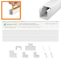 A+ Electric Cord Cover Cable Raceway Cable Concealer Cord Management Kit Wire Cord Hider for 10 Cables Organizer On Wall Paintable Self Adhesive Channel 40x40 mm Total Length 60 Inches