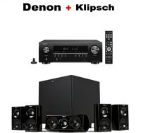 Denon AV Component Receiver (AVRS540BT) + Klipsch HDT-600 Home Theater System Bundle