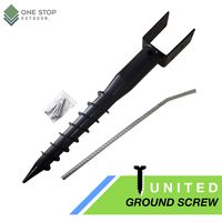One Stop Outdoor United Premium No Dig Ground Anchor - U-Model Screw in Post Stake - 27" Inch Long, Fits Standard 4x4 (3.5" X 3.5" Inch) Great for Mailbox Posts - (Black)