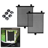 VaygWay Car Window Sun Shade - Car Roller Blinds Retractable Sunshade - Car Window Shade for Baby - Rear and Side Window Universal - 2 Pack Auto Sun Block - Protects UV Rays and Heat