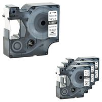 Nineleaf 4 PK Compatible for DYMO 18057 Rhino Heat Shrink Tube Industry Label Tape 3/4" x 5ft Black on White for LabelWriter and Industrial Label Maker Rhino 4200 5000 5200 6000 450 Duo