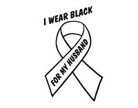 Diamond Graphics I Wear Black for My Husband - Melanoma (4" x 6") Black Die Cut Decal Bumper Sticker for Windows, Cars, Trucks, Laptops, Etc.