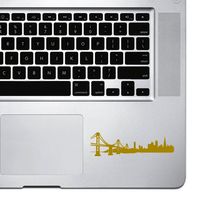 StickAny Palm Series San Francisco Skyline Sticker for MacBook Pro, Chromebook, and Laptops (Gold)