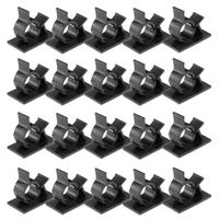 uxcell 20Pcs Self Adhesive Adjustable Wire Cable Tie Sticker Clip Black 1013