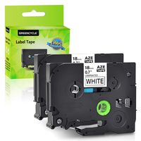 GREENCYCLE 2 Pack Compatible for Brother TZ241 TZe241 TZ-241 TZe-241 Black On White Label Tape Replacement for P Touch Labeler 18mm