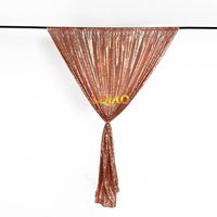 LQIAO Rose Gold 5x7ft Wedding Sequin Curtain Photography Background Sequin Fabric,Wedding Sequin Backdrop Curtain Panel, Pocket 5x7FT(150x215cm))