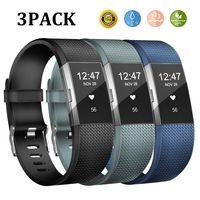 Wekin Replacement Bands Compatible with Fitbit Charge 2, Adjustable Silicone Sport Accessory Wristband Straps for Charge 2 HR Fitness Tracker Small Large Women Men