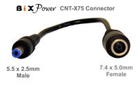 BiXPower X75 Dongle Connector Converter - 7.4 X 5.08mm Female to 5.5 x 2.5mm Male Connector with 16AWG Wires