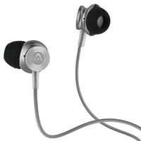 Audiomate A180 Hi-Fidelity Noise Isolating Wired Stereo Stainless Steel Metal in-Ear Earphone Earbuds with Built-in Microphone and Remote 4ft Cable 3.5 mm Plug - Gray/Black