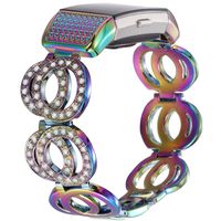 Nigaee for Fitbit Charge 2 Bands Small Large, Stainless Steel Fitbit Bands Charge 2 Fitbit Charge 2 Replacement Band Fitbit Charge 2 Wristband Fit bit Charge 2 Bands for Women Men Bangle 4 Colorful