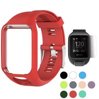 TUSITA Wristband for Tomtom Runner 2 3/Spark/Spark 3/Golfer 2/Adventurer, Replacement Silicone Band Strap Accessory (Red)