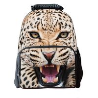 3D Cheetah Animal Face Print Kids School Backpack Felt Fabric Children 3D Backpack For Laptop