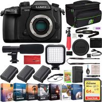 Panasonic LUMIX GH5 4K Digital Camera 20.3 Megapixel Mirrorless Camera Body DC-GH5 Including Triple Battery Deco Gear Case Photo Video LED 64GB Memory Card Editing Software Power Bundle