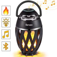 LED Bluetooth Speaker by Benzzo - Portable Desk Lamp Flickers Flame Light and HD Sound Wireless Speakers with Exclusive Bass and Easy Carrying Handle for Outdoor - for iPhone iPad Android