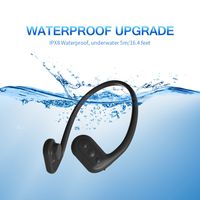 Tayogo 8GB Waterproof MP3 Player Bone Conduction Swimming Headphones Support FM with Shuffle Feature - Black
