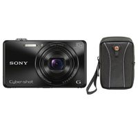 Sony DSCWX220/B 18.2 MP Digital Camera 2.7-Inch LCD (Black) + Swiss Gear Case