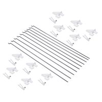 FPVDrone 10PCS 1.2x260mm Steel Pushrod Parts + 10 PCS Nylon Micro Control Horns 20x11mm 4 Holes for RC Airplane Plane DIY Parts