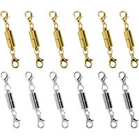 I-MART 12 Pcs Gold Color and Silver Color Tone Magnetic Lobster Clasp for Jewelry Necklace Bracelet