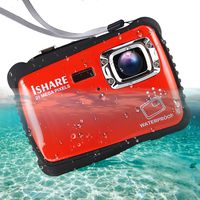 Waterproof Digital Camera for Kids, ishare Update Underwater Camera with 2.0" LCD, 8 X Digital Zoom, 1080p Flash and Mic for Girls/Boys(RED)...