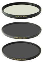 LUŽID Set of 3 82mm CPL ND1000 ND64 & Wallet MC Filter German Schott Glass Brass Frame Luzid 82 ND