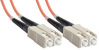 Amphenol FO-LSDUALSC50-005 SC-SC Duplex Multimode Fiber Optic Patch Cable, 50/125 OM2, OFN-LS, 5 m, 16', Orange