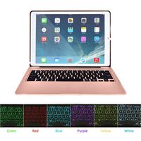 HIOTECH iPad Mini 4 Bluetooth Keyboard Case Aluminum Alloy Keypad Cover for iPad Mini 4 with 7 LED Backlit Keys & 2800mah Capacity Power Bank (Rose Gold)